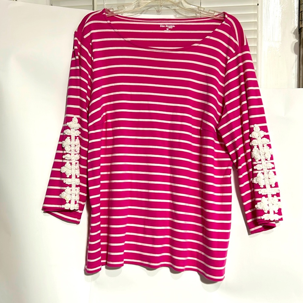 Kim Rogers Curvy Pink Striped T-Shirt